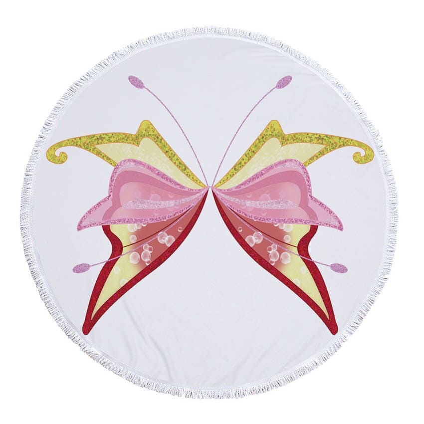 Serviette de plage ronde<br> ailes de fées