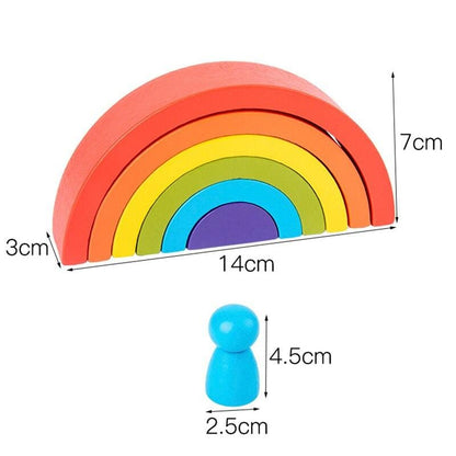 Blocs à Empiler Montessori Arc-en-Ciel | Bébé Filou