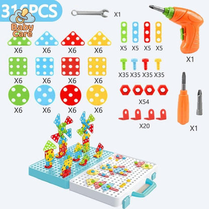 Jeu de construction électrique à visser 3D pour enfants