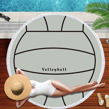 Serviette de plage ronde<br> ballon de volley