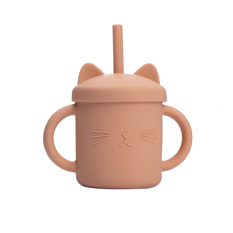 Tasse Paille en Silicone Chat | Bébé Filou