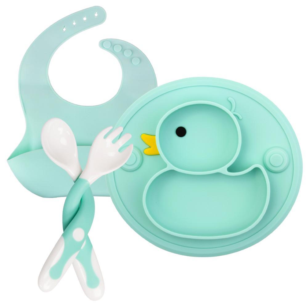 Coffret Repas Bébé en Silicone Canard | Bébé Filou