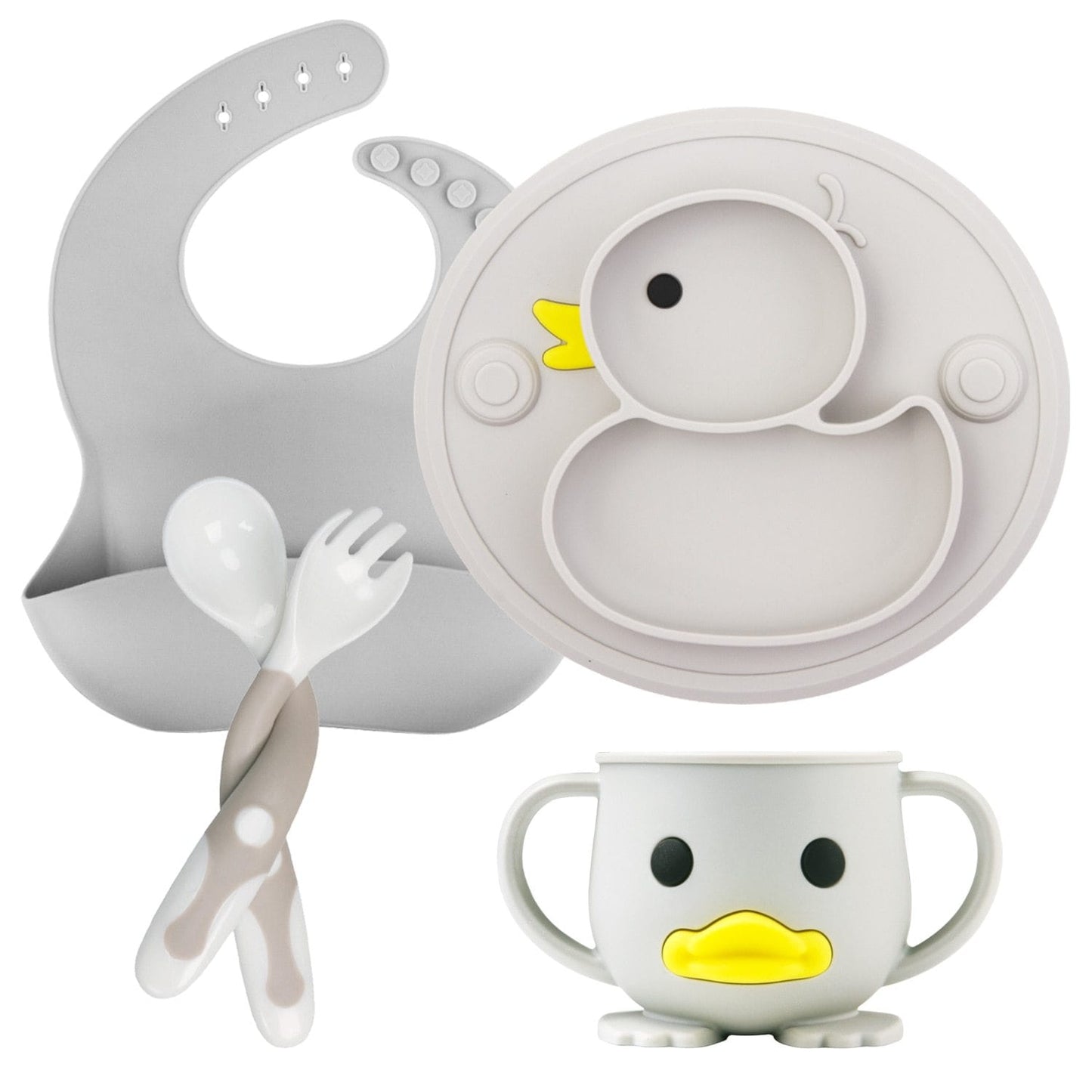 Coffret Repas Bébé en Silicone Canard | Bébé Filou