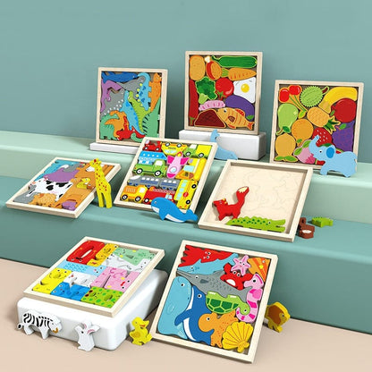 Puzzle en bois et jouets à empiler