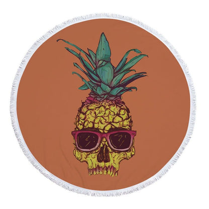 Serviette de plage ronde<br> ananas insolite