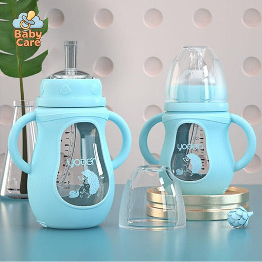 Biberon en verre protection silicone