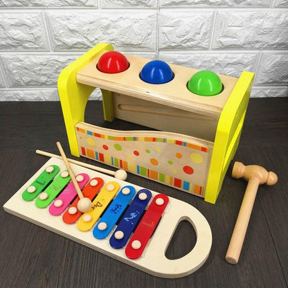 Table Musicale 2-en-1 Percussion et Xylophone