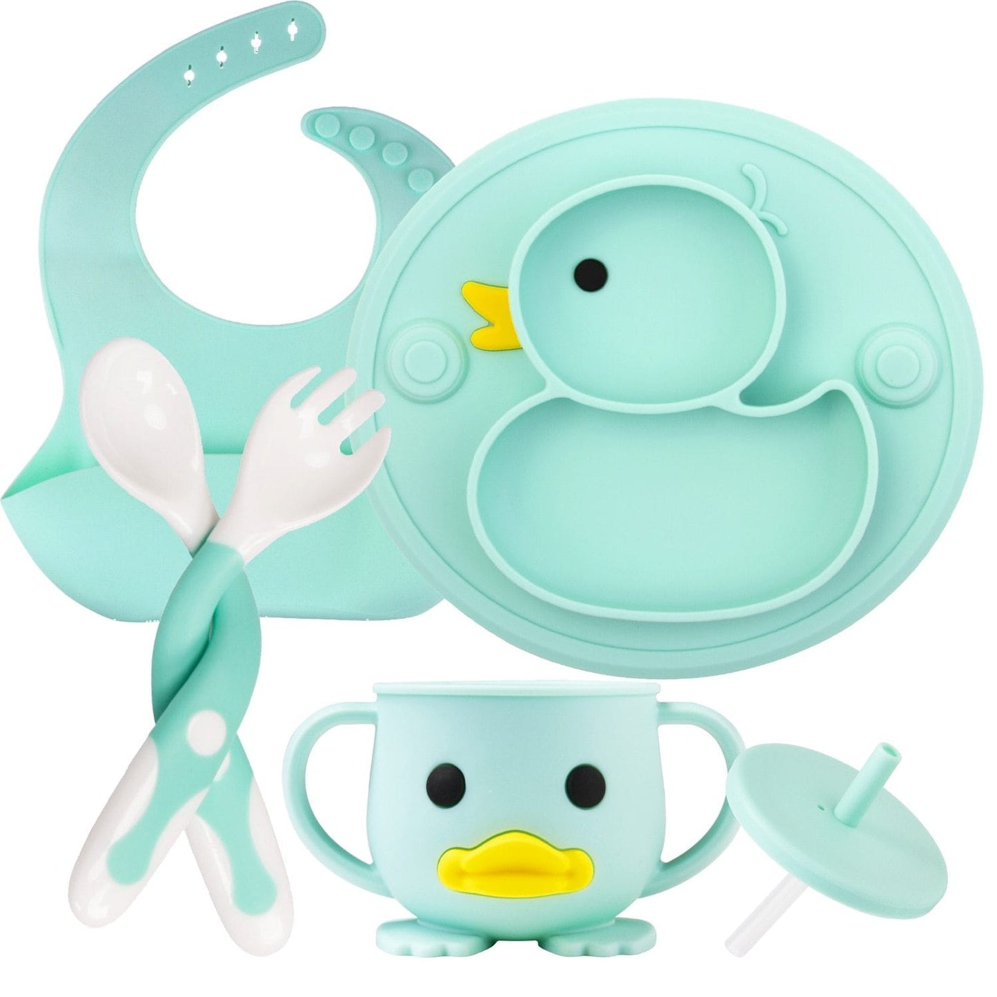 Coffret Repas Bébé en Silicone Canard | Bébé Filou