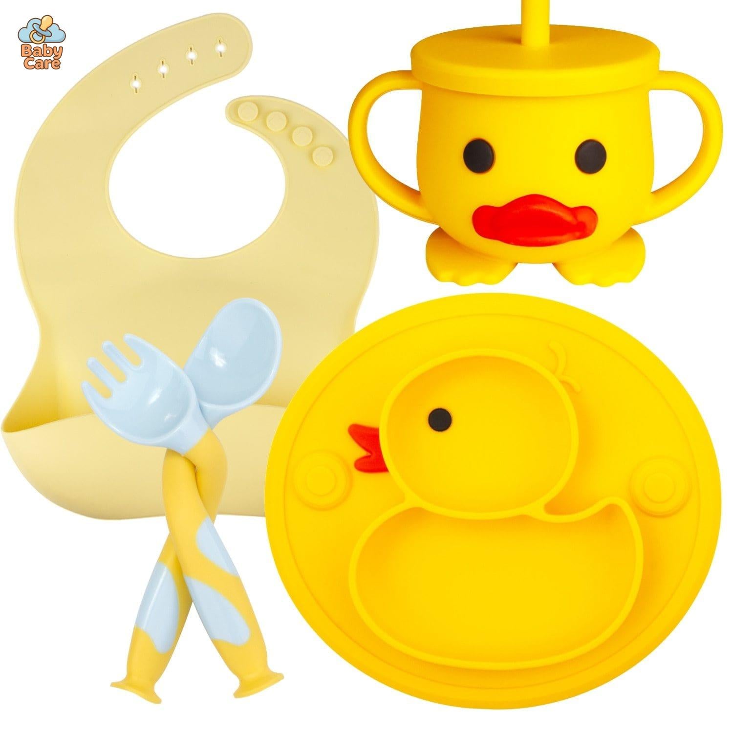Coffret Repas Bébé en Silicone Canard | Baby Care