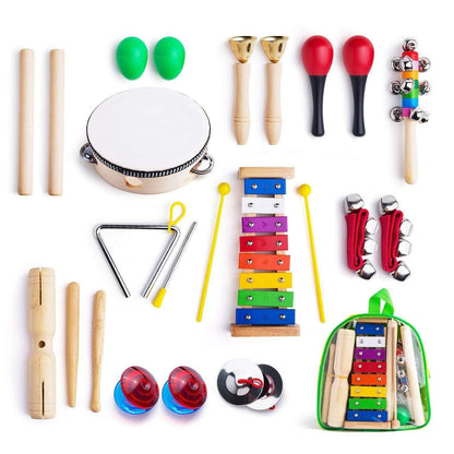 Coffret 12 Mini Instruments de Musique avec Sac à Dos | Bébé Filou