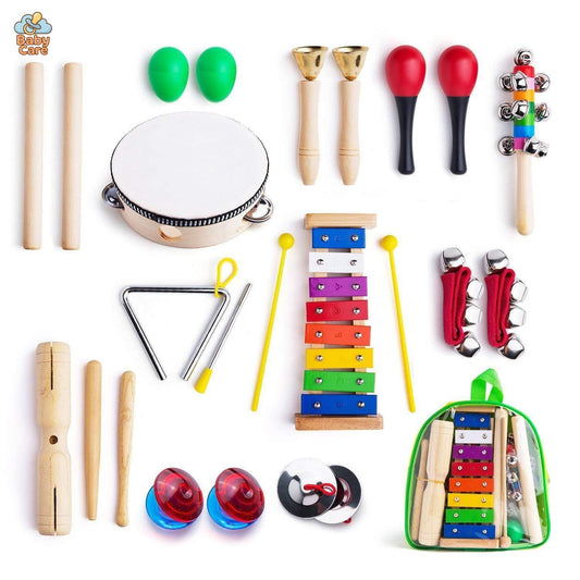 Coffret 12 Mini Instruments de Musique avec Sac à Dos | Baby Care