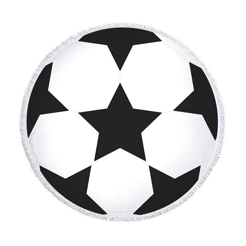 Serviette de plage ronde<br> ballon de foot