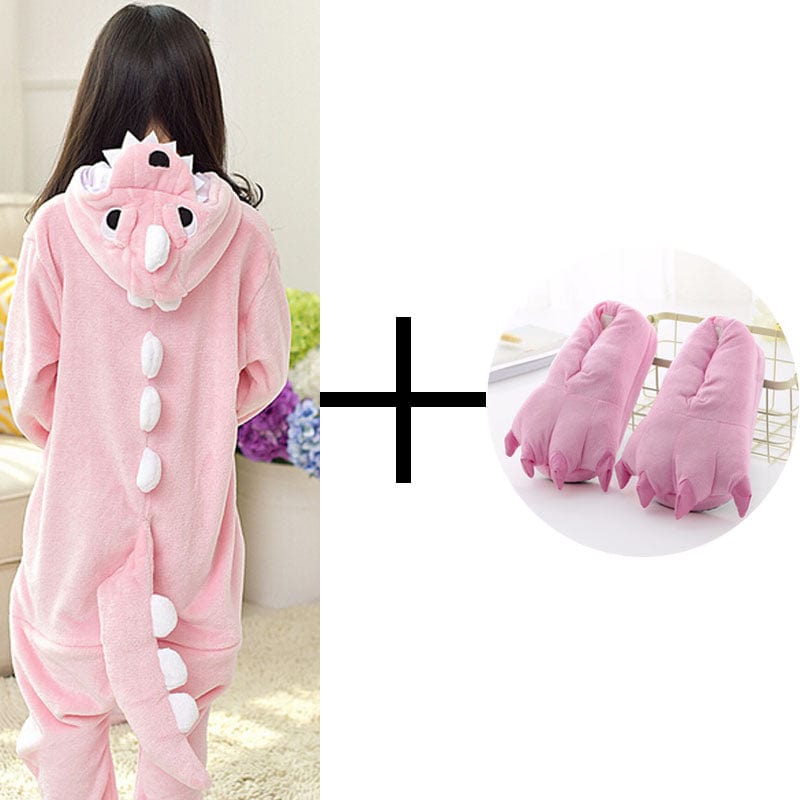 Déguisement Dinosaure Enfant Kigurumi Rouge Chaud