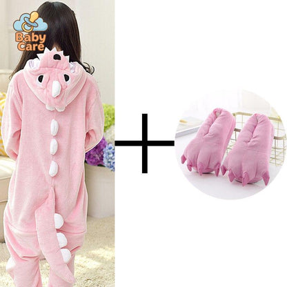 Déguisement Dinosaure Enfant Kigurumi Rouge Chaud
