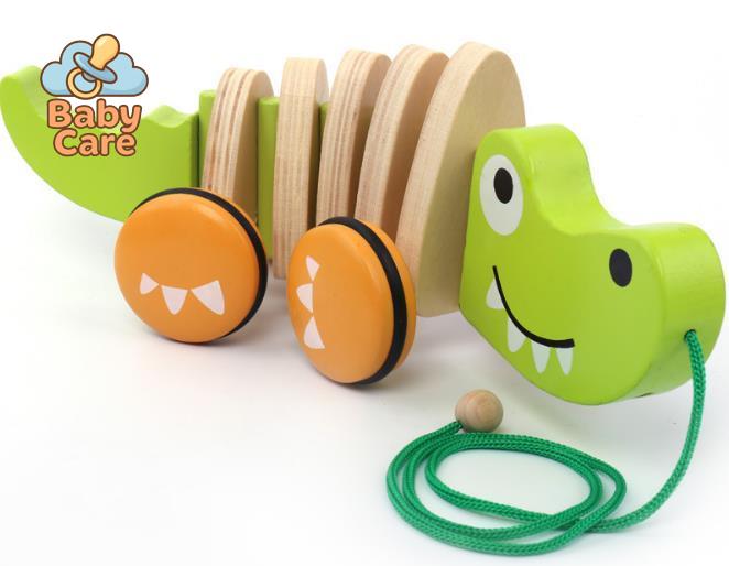 Chien et Crocodile en Bois à Tirer