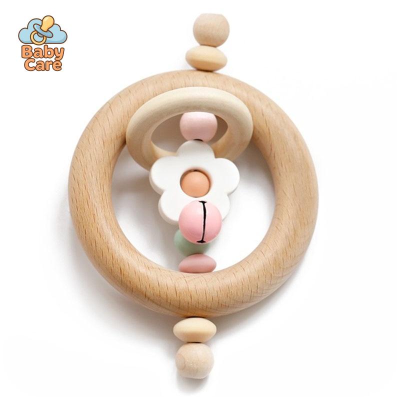 Coffret Jeux en Bois 3 Pièces avec Hochet