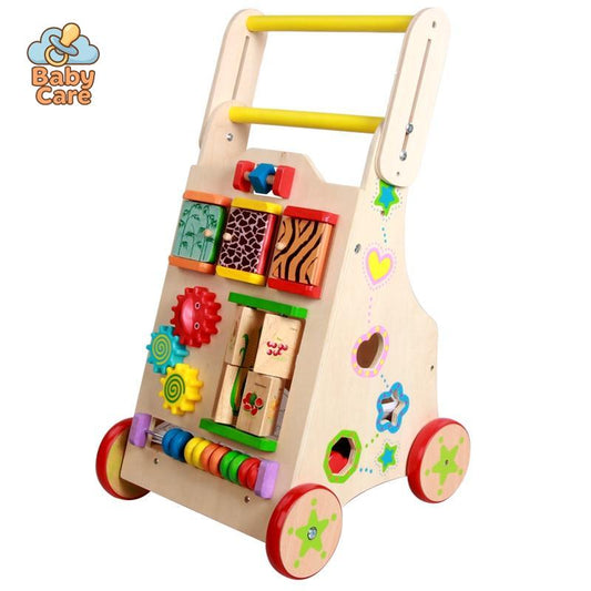 Trotteur en Bois avec Jeux d'Éveil