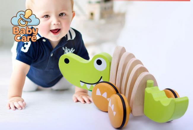 Chien et Crocodile en Bois à Tirer