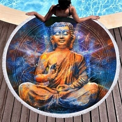 Serviette de plage<br> ronde bouddha