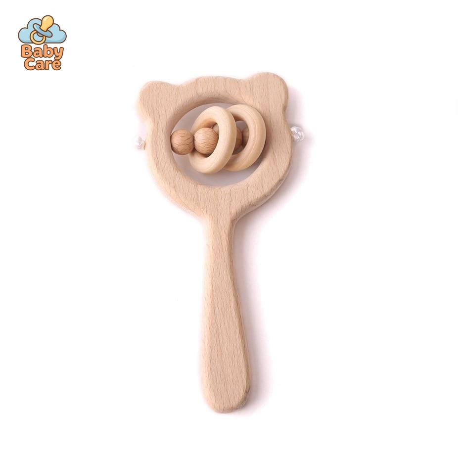 Coffret Jeux en Bois 3 Pièces avec Hochet