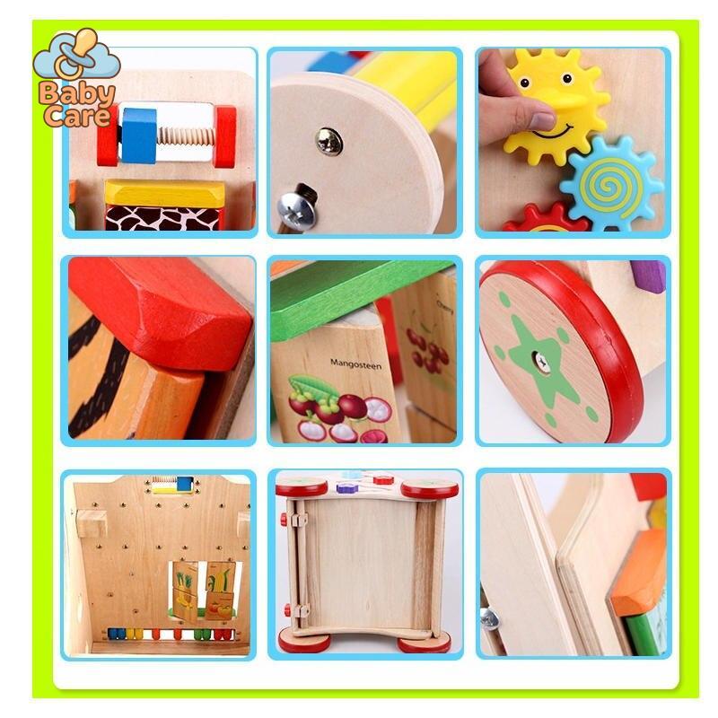 Trotteur en Bois avec Jeux d'Éveil