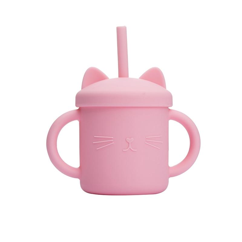 Tasse Paille en Silicone Chat | Bébé Filou