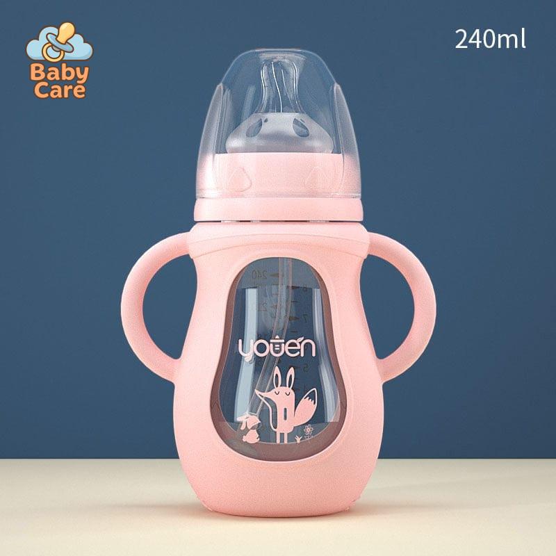 Biberon en verre protection silicone