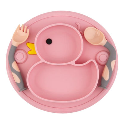 Coffret Repas Bébé en Silicone Canard | Bébé Filou