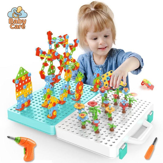 Jeu de construction électrique à visser 3D pour enfants
