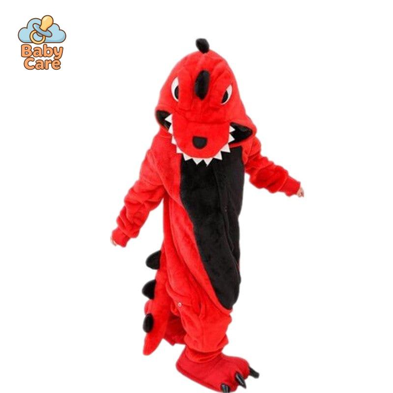 Déguisement Dinosaure Enfant Kigurumi Rouge Chaud