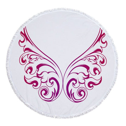 Serviette de plage ronde<br> ailes de fées