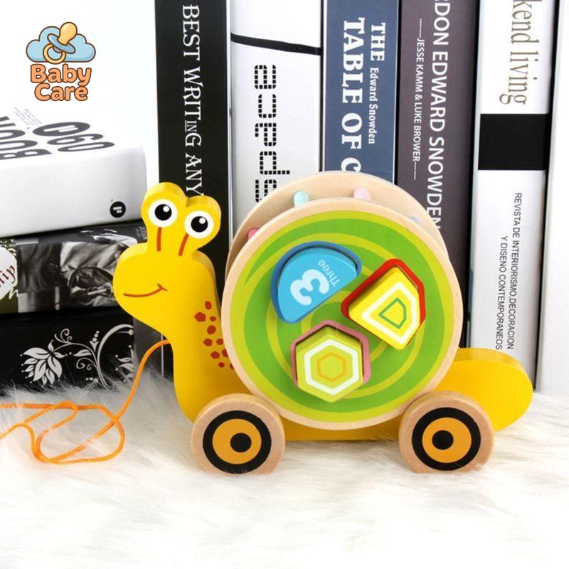 Animaux à Tirer avec Puzzle 3D en Bois