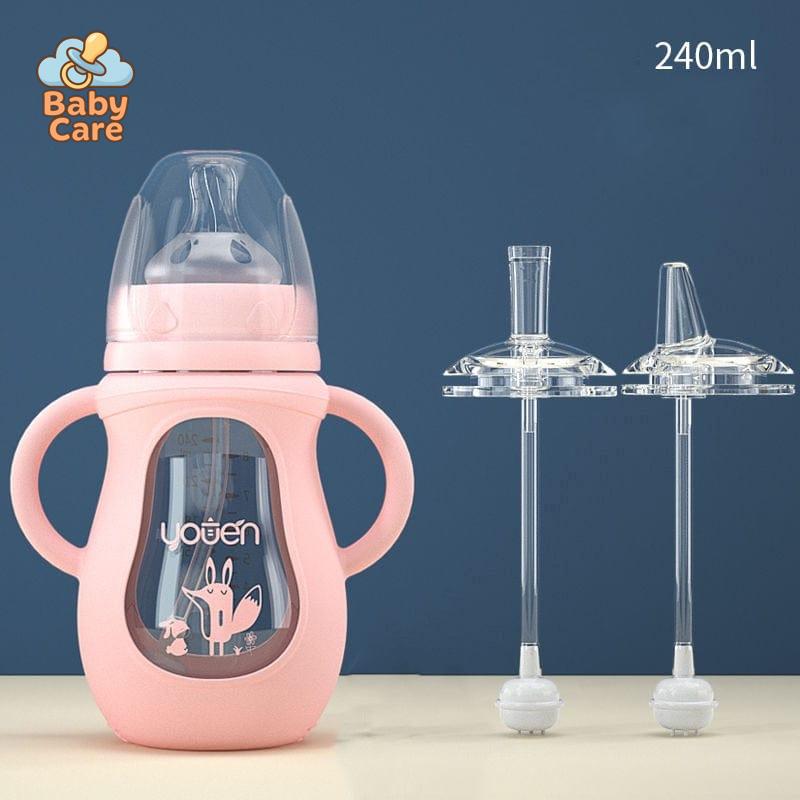 Biberon en verre protection silicone