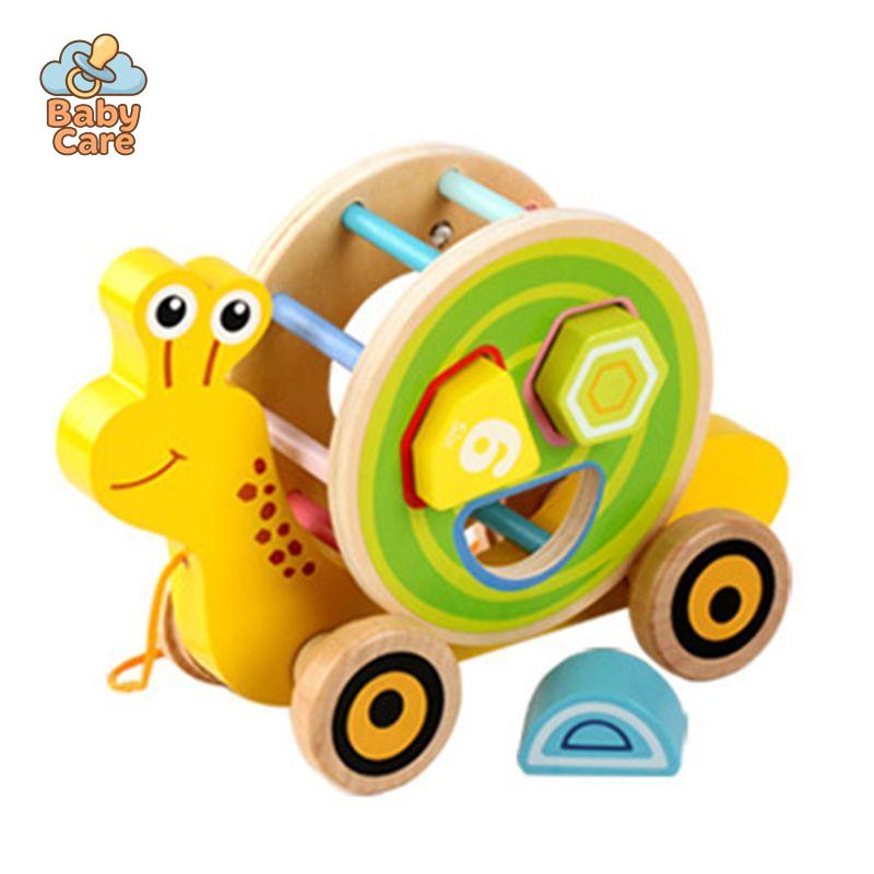 Animaux à Tirer avec Puzzle 3D en Bois