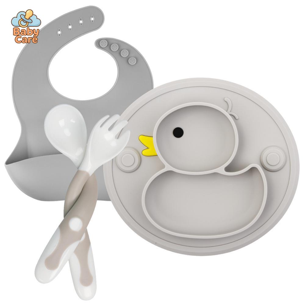 Coffret Repas Bébé en Silicone Canard | Baby Care