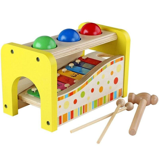 Table Musicale 2-en-1 Percussion et Xylophone