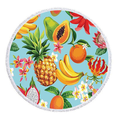 Serviette de plage<br> ronde multifruits