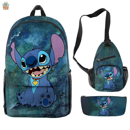 Cartable Stitch Ensemble 3 Pièces Sac et Trousse - photo 29