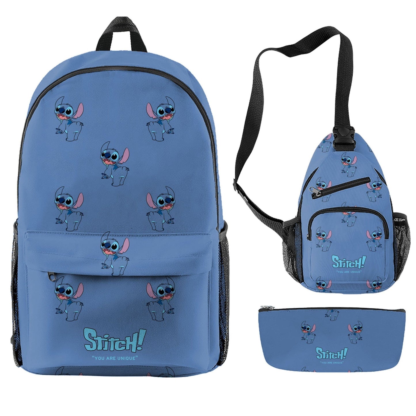 Cartable Stitch Ensemble 3 Pièces Sac et Trousse