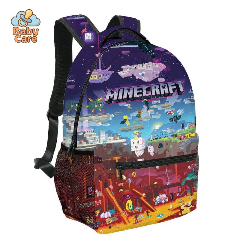 Cartable Minecraft Design Imprimé Jeu Vidéo - détail du produit