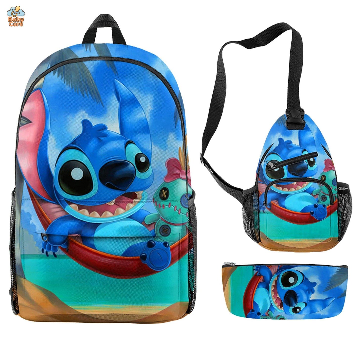 Cartable Stitch Ensemble 3 Pièces Sac et Trousse - photo 25