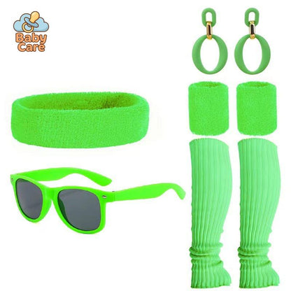 Déguisement année 80 ensemble d'accessoires disco