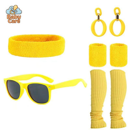 Déguisement année 80 ensemble d'accessoires disco