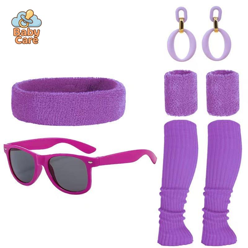 Déguisement année 80 ensemble d'accessoires disco