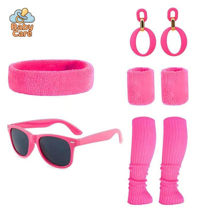 Déguisement année 80 ensemble d'accessoires disco