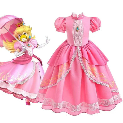 Déguisement Princesse Peach Rose Enfant Cosplay