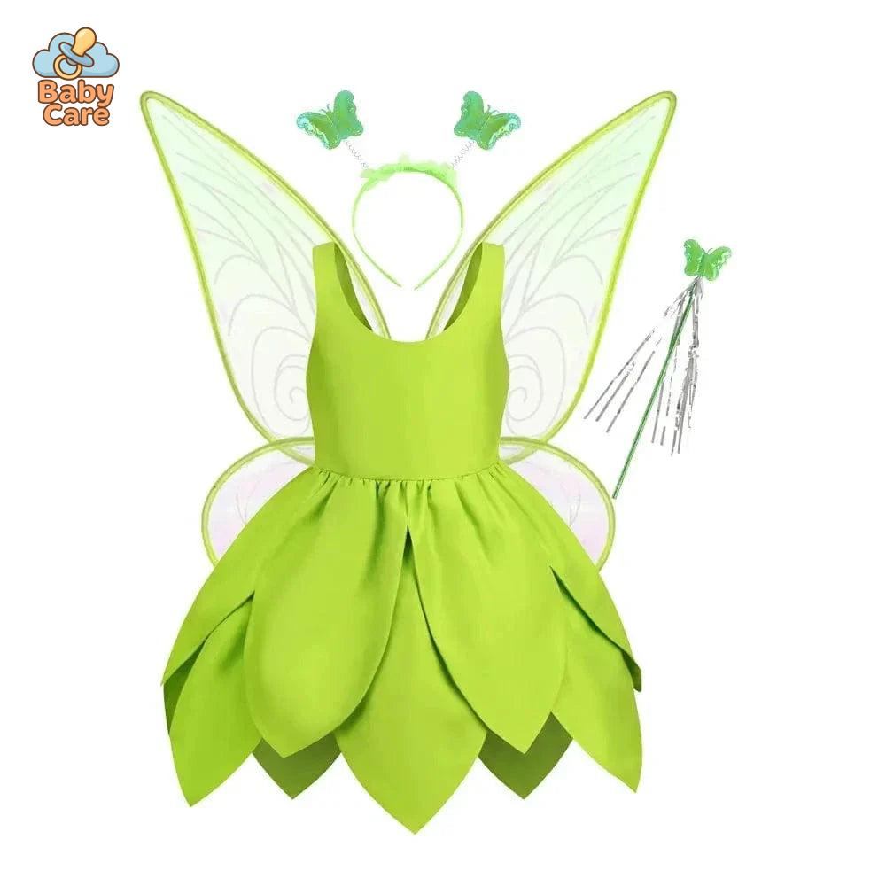 Déguisement fée Clochette Robe Verte Féérique Enfant