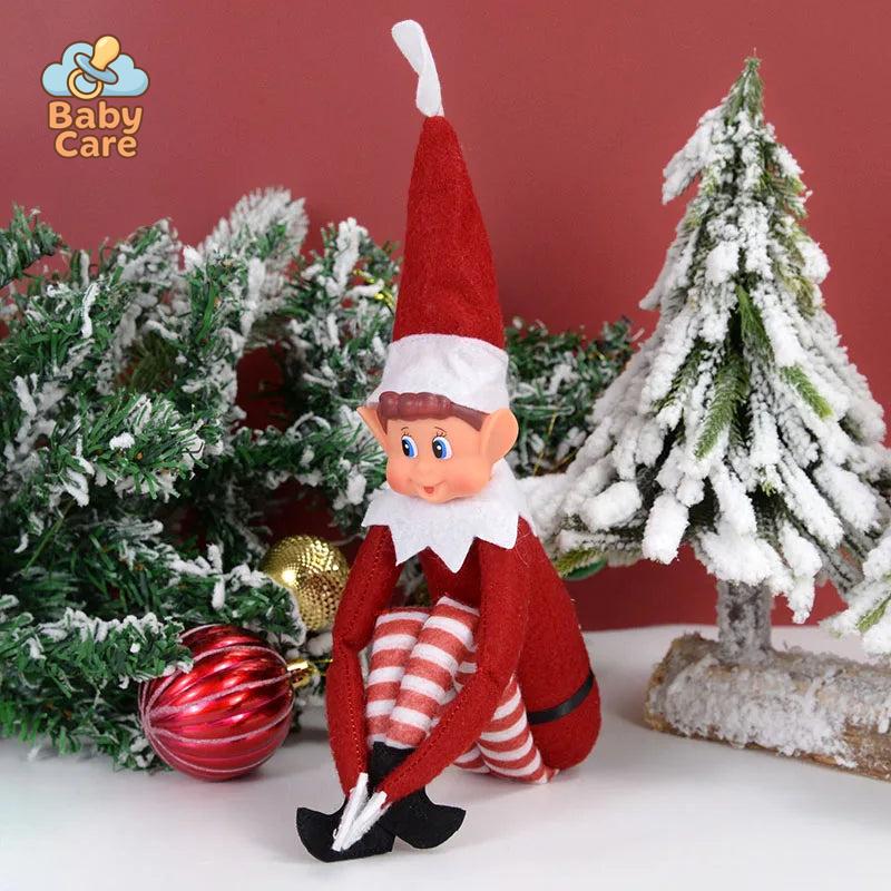 Lutin Farceur de Noël – Garçon Elfie – Peluche Elfe Rouge 40cm