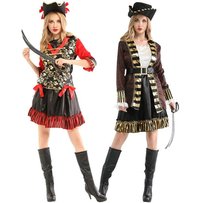 Déguisement pirate femme rayures rouges