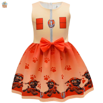 Déguisement robe pat patrouille fille avec cape et masque